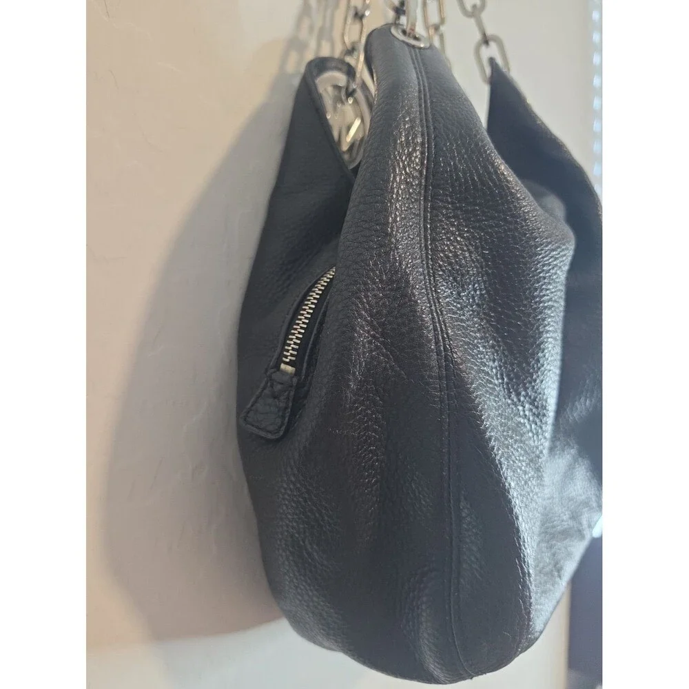 Michael Kors Black Pebble Leather Large Hobo Shoulder Bag